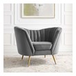 leather accent armchair Modway Furniture Sofas and Armchairs Gray
