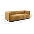 brown leather modern sectional Modway Furniture Sofas and Armchairs Cognac