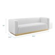 velvet couch sleeper Modway Furniture Sofas and Armchairs White