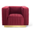 lounge chair brown leather Modway Furniture Sofas and Armchairs Maroon