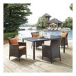 wicker patio couches Modway Furniture Sofa Sectionals Brown Orange