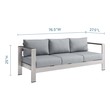 black and grey sectional Modway Furniture Sofa Sectionals Silver Gray
