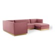 grey sectional Modway Furniture Sofas and Armchairs Dusty Rose