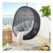grey leather lounge chair Modway Furniture Daybeds and Lounges Black Gray