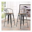 black high top chairs Modway Furniture Bar and Counter Stools Gunmetal
