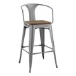 grey leather counter height stools Modway Furniture Bar and Counter Stools Gunmetal