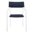 teak recliner lounge chair Modway Furniture Bar and Dining White Navy