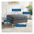 storage ottoman black leather Modway Furniture Sofas and Armchairs Gray