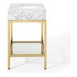 clearance vanity with sink Modway Furniture Vanities Gold White