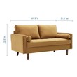mid century modern convertible sofa Modway Furniture Sofas and Armchairs Cognac