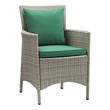 upholstered seat dining chairs Modway Furniture Bar and Dining Light Gray Green