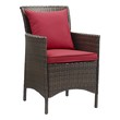 pink velvet dining room chairs Modway Furniture Bar and Dining Brown Red