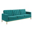 black leather sectional Modway Furniture Sofas and Armchairs Gold Teal