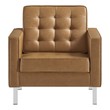 accent brown leather chair Modway Furniture Sofas and Armchairs Silver Tan