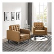 accent brown leather chair Modway Furniture Sofas and Armchairs Silver Tan