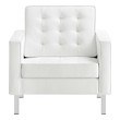 club armchair Modway Furniture Sofas and Armchairs Silver White