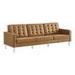 black velvet sofa with chaise Modway Furniture Sofas and Armchairs Silver Tan