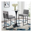 high bar stool with wheels Modway Furniture Bar and Counter Stools Black Light Gray