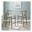 oak wood bar stools Modway Furniture Bar and Counter Stools Gray