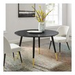 round wooden dining table and chairs Modway Furniture Bar and Dining Tables Black