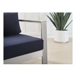 small sofa chairs for living room Modway Furniture Sofa Sectionals Silver Navy