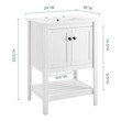 reclaimed wood vanity unit Modway Furniture Vanities White White