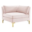 blush velvet sectional Modway Furniture Sofas and Armchairs Pink