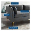 navy blue leather sectional couch Modway Furniture Sofas and Armchairs Gray