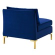 blue velvet couch with chaise Modway Furniture Sofas and Armchairs Navy