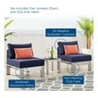 3 piece outdoor sectional sofa Modway Furniture Sofa Sectionals Silver Navy