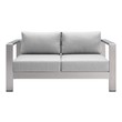 patio sectional red Modway Furniture Sofa Sectionals Silver Gray
