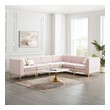 black sectional with chaise Modway Furniture Sofas and Armchairs Pink