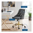 grey office chair with arms Modway Furniture Office Chairs Gold Gray