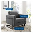 fabric sleeper sofas Modway Furniture Lounge Chairs and Chaises Black Charcoal