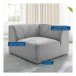 couch with oversized chaise Modway Furniture Sofas and Armchairs Light Gray