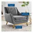 chaise lounge small Modway Furniture Sofas and Armchairs Gray