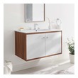 60 sink Modway Furniture Vanities Walnut White