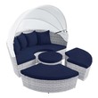 cushioned patio chairs Modway Furniture Daybeds and Lounges Outdoor Beds Light Gray Navy