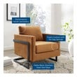 good quality sectional sofa Modway Furniture Lounge Chairs and Chaises Black Cognac