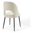 black dining table with white chairs Modway Furniture Dining Chairs Black Beige