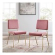 farm table and chairs set Modway Furniture Dining Chairs Gold Dusty Rose
