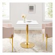 gray dining table with bench Modway Furniture Bar and Dining Tables Gold White