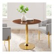 all black dining table Modway Furniture Bar and Dining Tables Gold Walnut