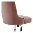 tall desk chair no wheels Modway Furniture Office Chairs Gold Dusty Rose