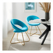 kitchen table and two chairs set Modway Furniture Dining Chairs Gold Blue