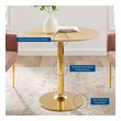 round white extendable dining table Modway Furniture Bar and Dining Tables Gold Natural