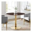 round kitchen table and chairs set Modway Furniture Bar and Dining Tables Gold Cherry Walnut