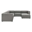 leather and cloth sectional sofas Modway Furniture Sofas and Armchairs Gray