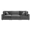 large leather sectional Modway Furniture Sofas and Armchairs Gray