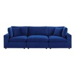oversized leather sectional with chaise Modway Furniture Sofas and Armchairs Navy